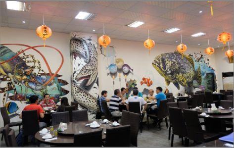 泸县海鲜餐厅墙体彩绘